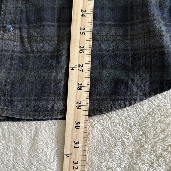 NWT Buffalo David Bitton Western Shirt Mens L Denim Black Gray Snap Button - Picture 10 of 11